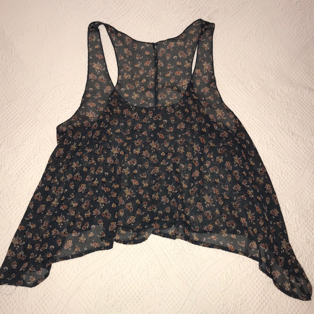 See through flowy crop top😍